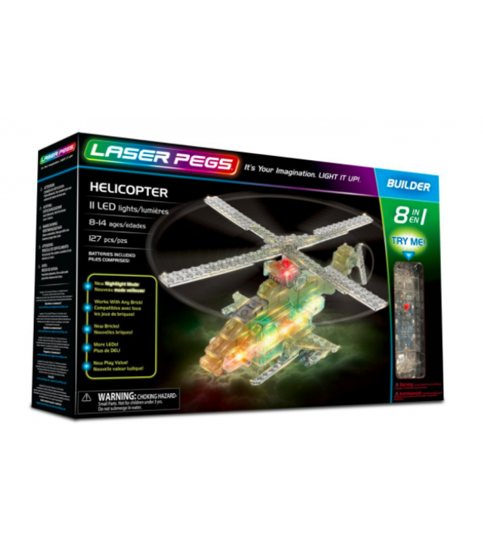 Laser Pegs Helicopter 8-in-1 Building Set